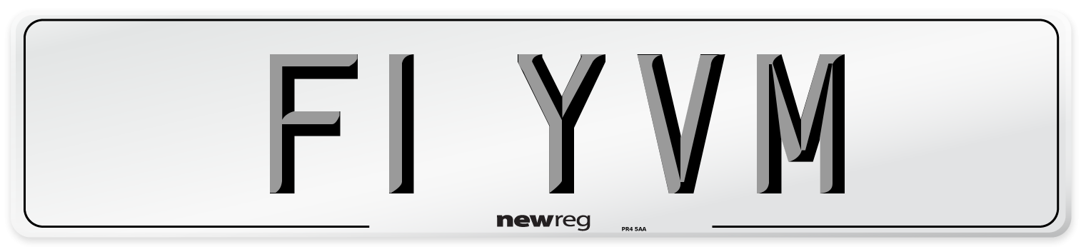 F1 YVM Number Plate from New Reg